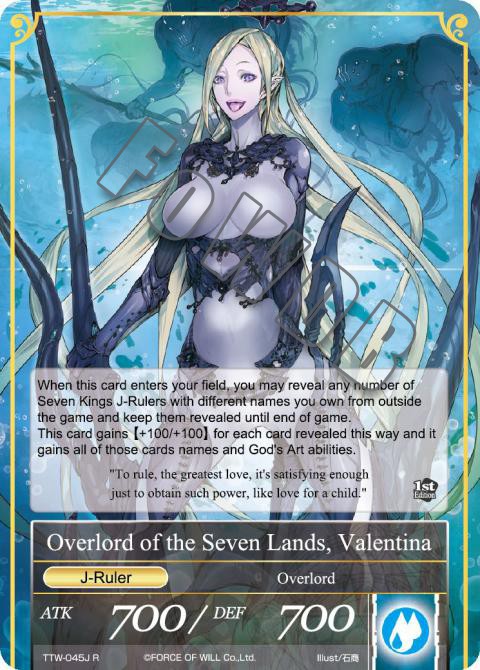 Force Of Will VALENTINA 1000 points de vie Life-016